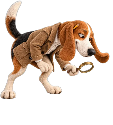 BeagleCheck mascot inspecting claim forms